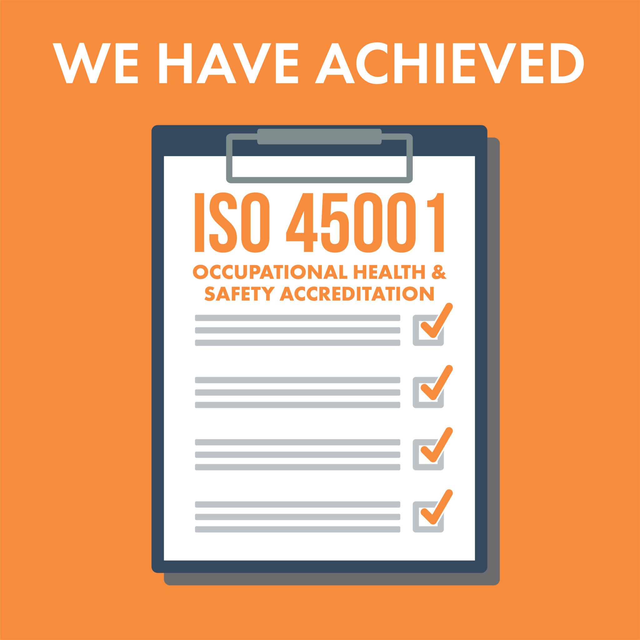 Successful migration to ISO45001 achieved